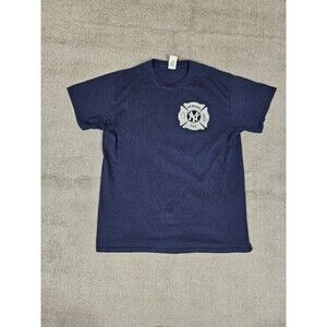 New York Yankees Mens T Shirt M Blue Newark Fire Department Engine 6